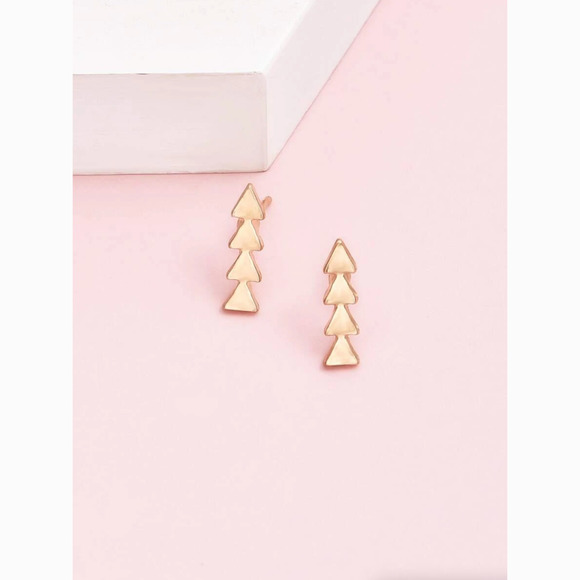 Anthropologie Jewelry - 3/$30 Gold Triangle Arrow Line Stud Earrings